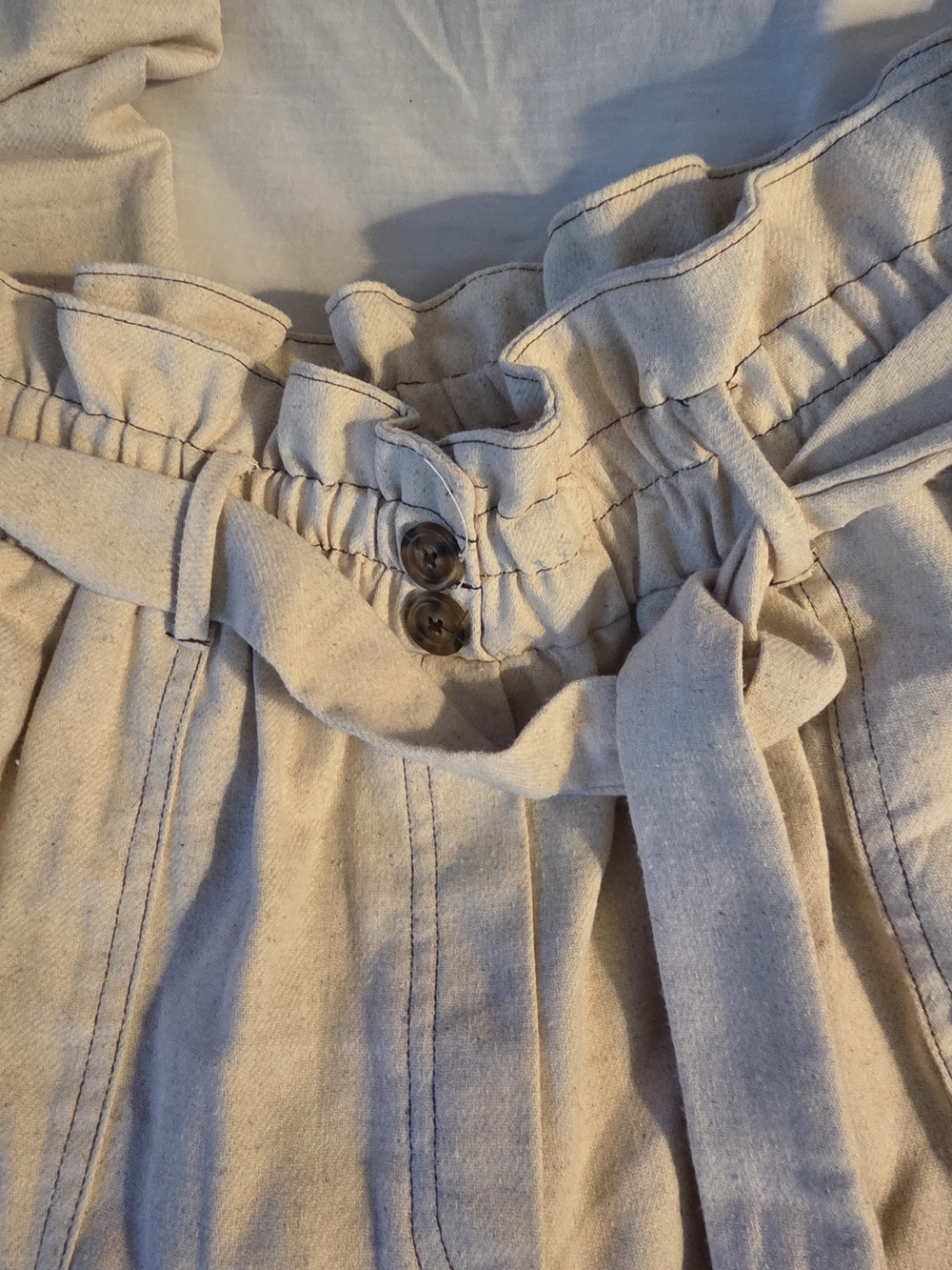 Sienna Sky Beige Paperbag Waist Trousers